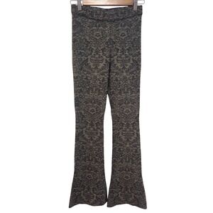 Free People Printed Metallic Flare Leggings Pants XS‎